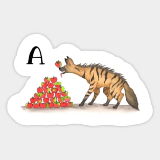 A is for Aardwolf Sticker